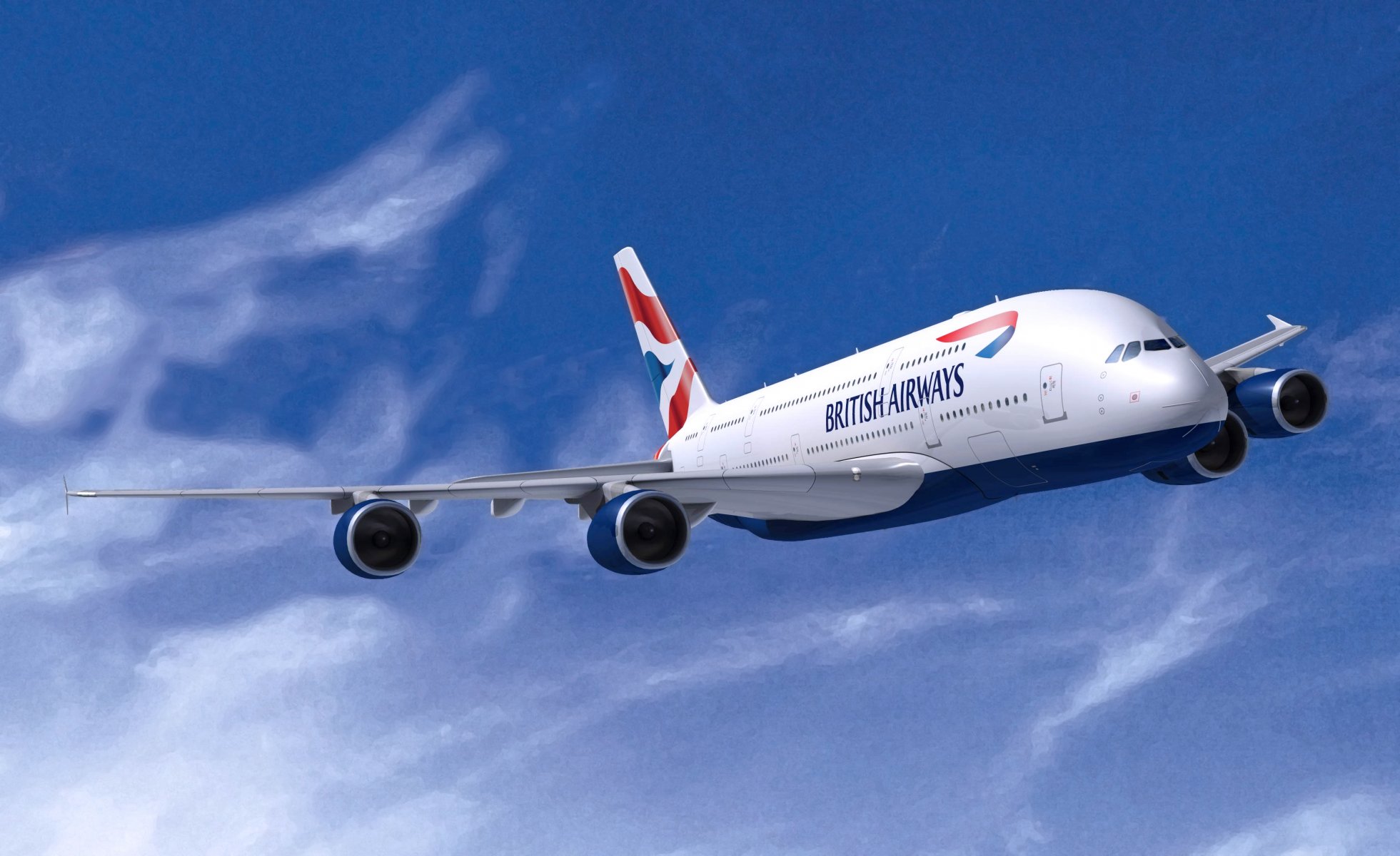 british airways airbus a380 dans l air aviation vole avion avion de ligne ailes blanc