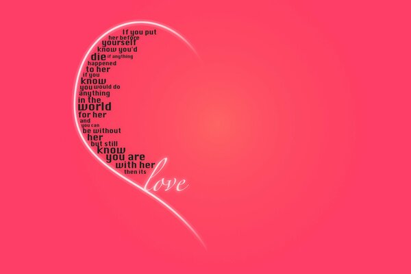 Demi-coeur sur fond rose