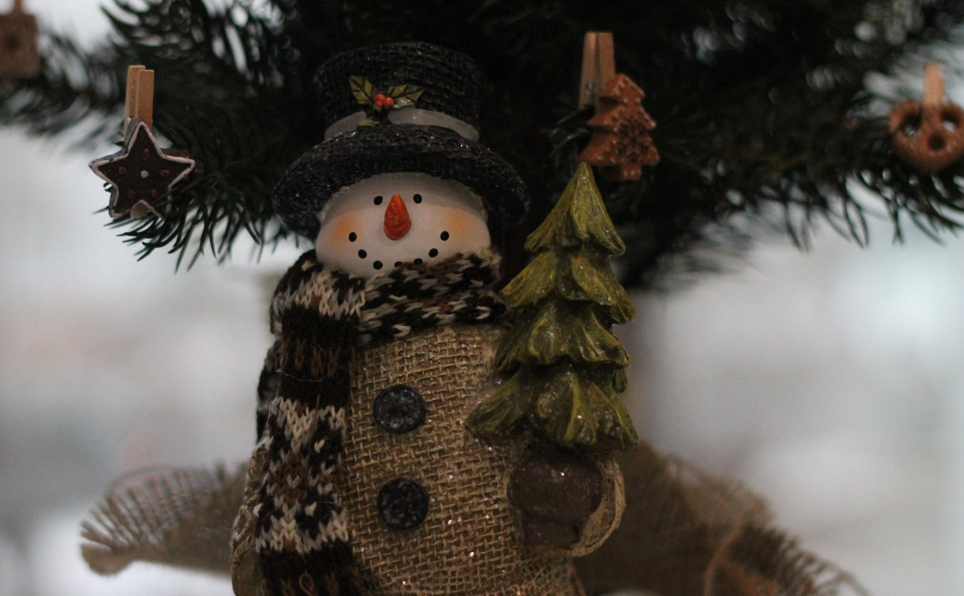 bonhomme de neige noël arbre de noël