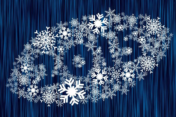 Flocon de neige 2015 sur fond bleu