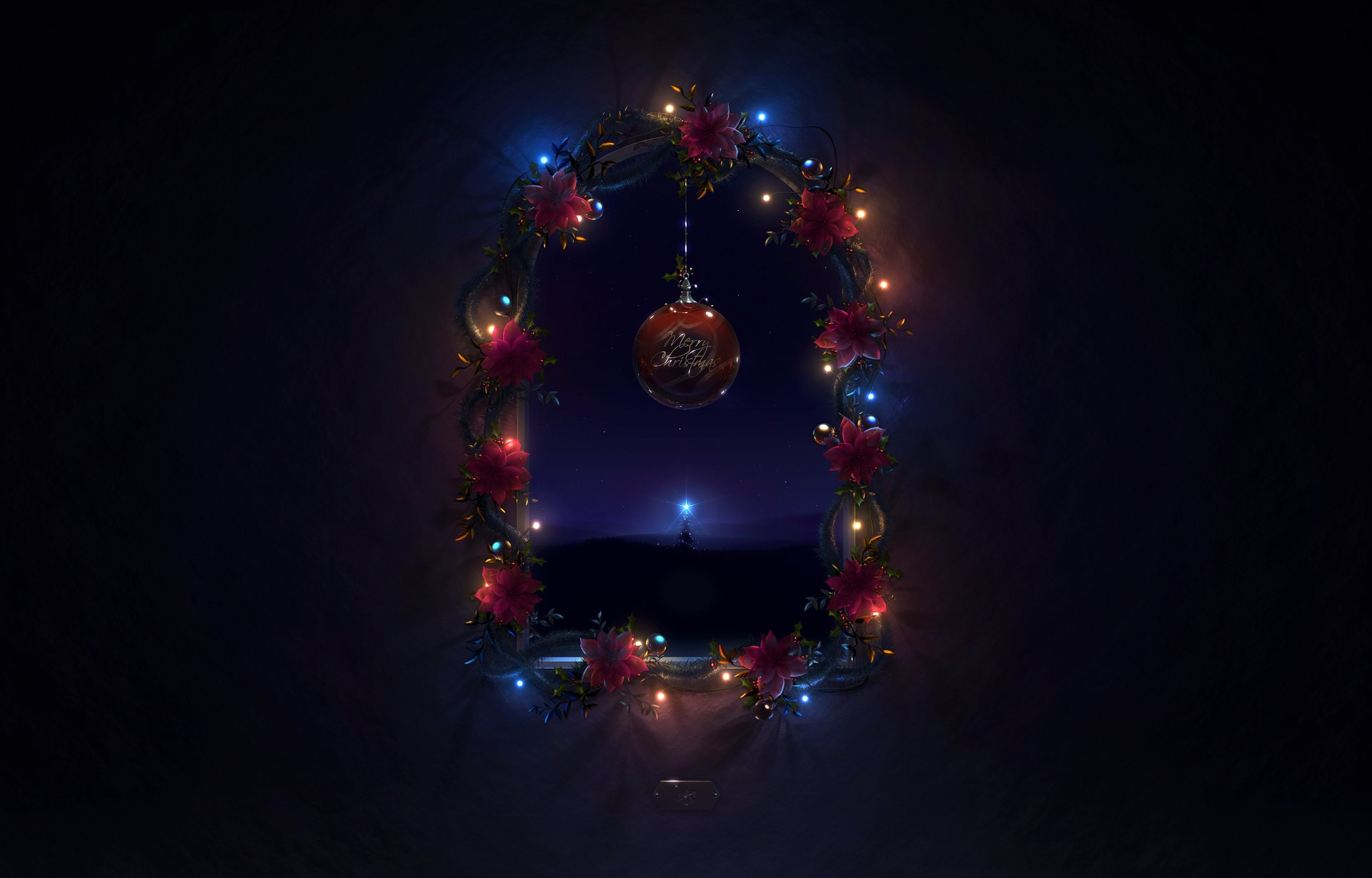 art neville dsouza noël nouvel an fenêtre boule guirlande nuit arbre sapin lumières