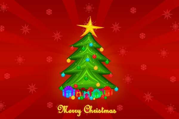 Carte de voeux avec arbre de Noël pour joyeux Noël