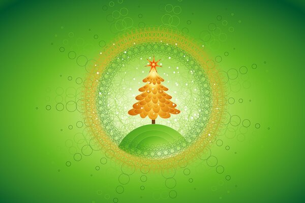 Arbre vert de Noël sans détails inutiles