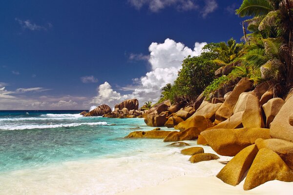 Falaises sur l île des Seychelles