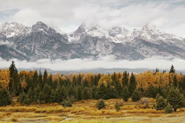 Paysage d automne des montagnes blanches