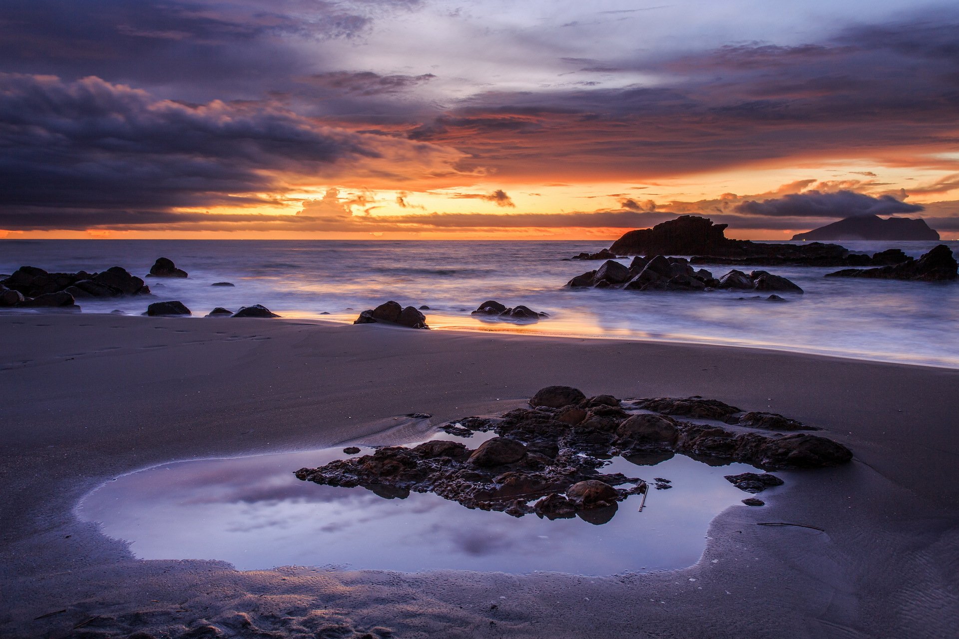 mer coucher de soleil paysage