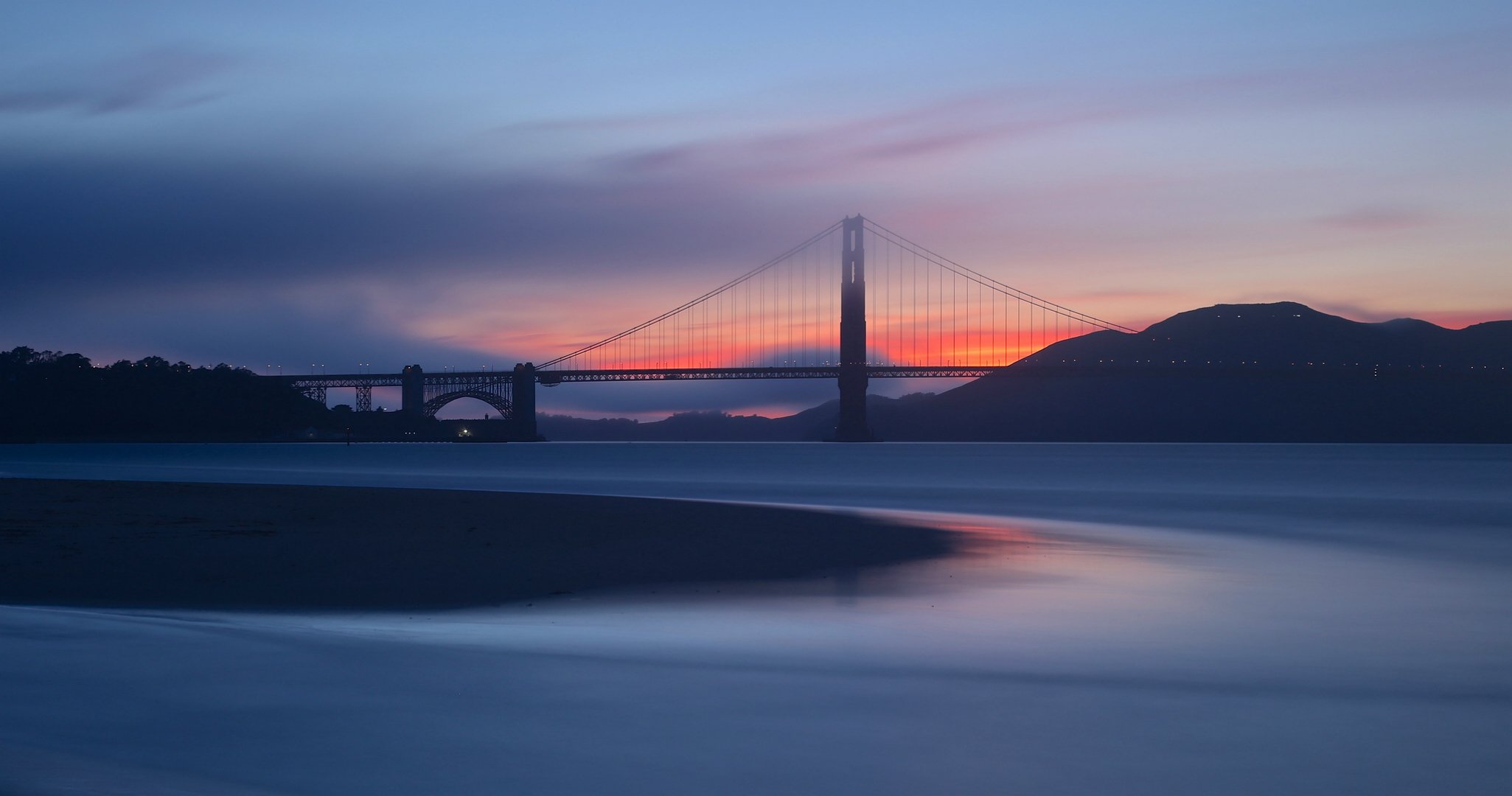 golden gate bridge san francisco californie états-unis états-unis golden gate pont détroit soirée orange coucher de soleil ciel nuages